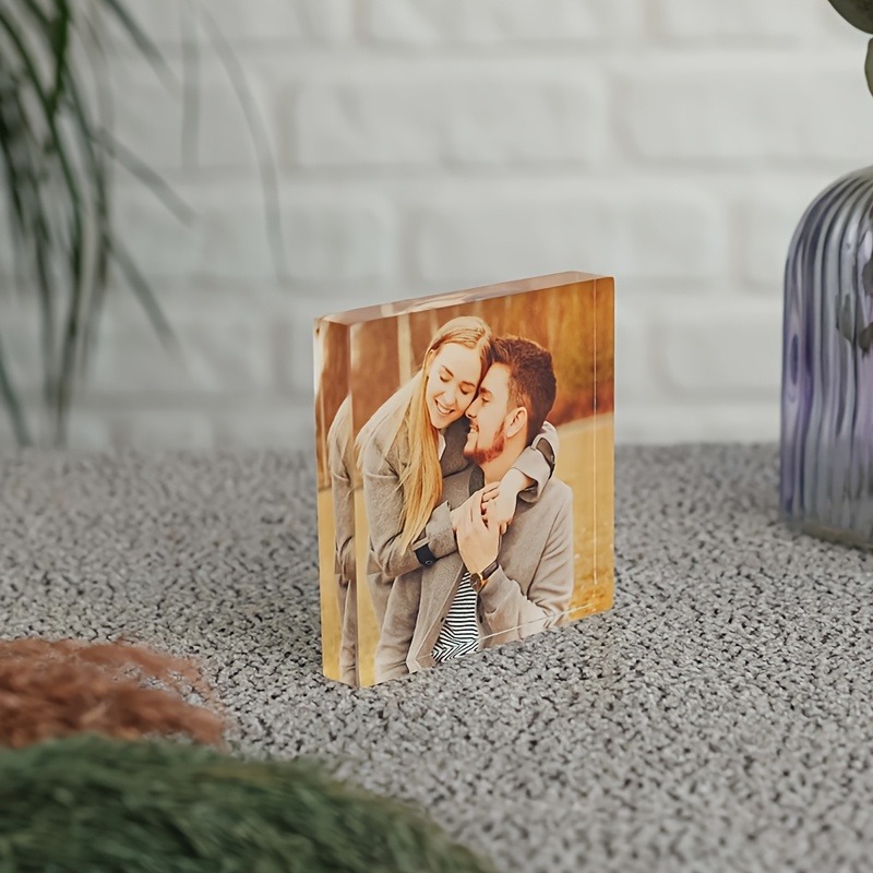 Photo Acrylic Block - A custom anniversary couple photo frame,