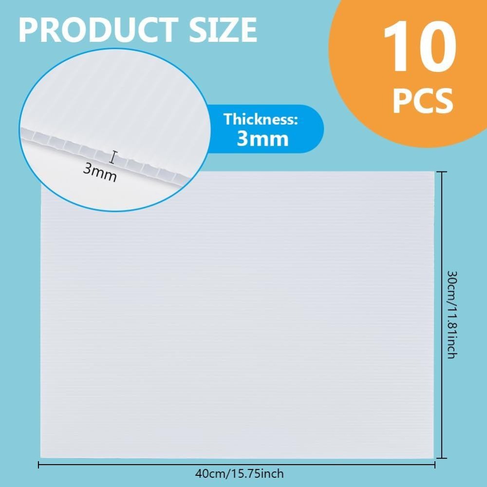 10 Sheets White Corrugated Pla - Yard Sign Blank recension och pris