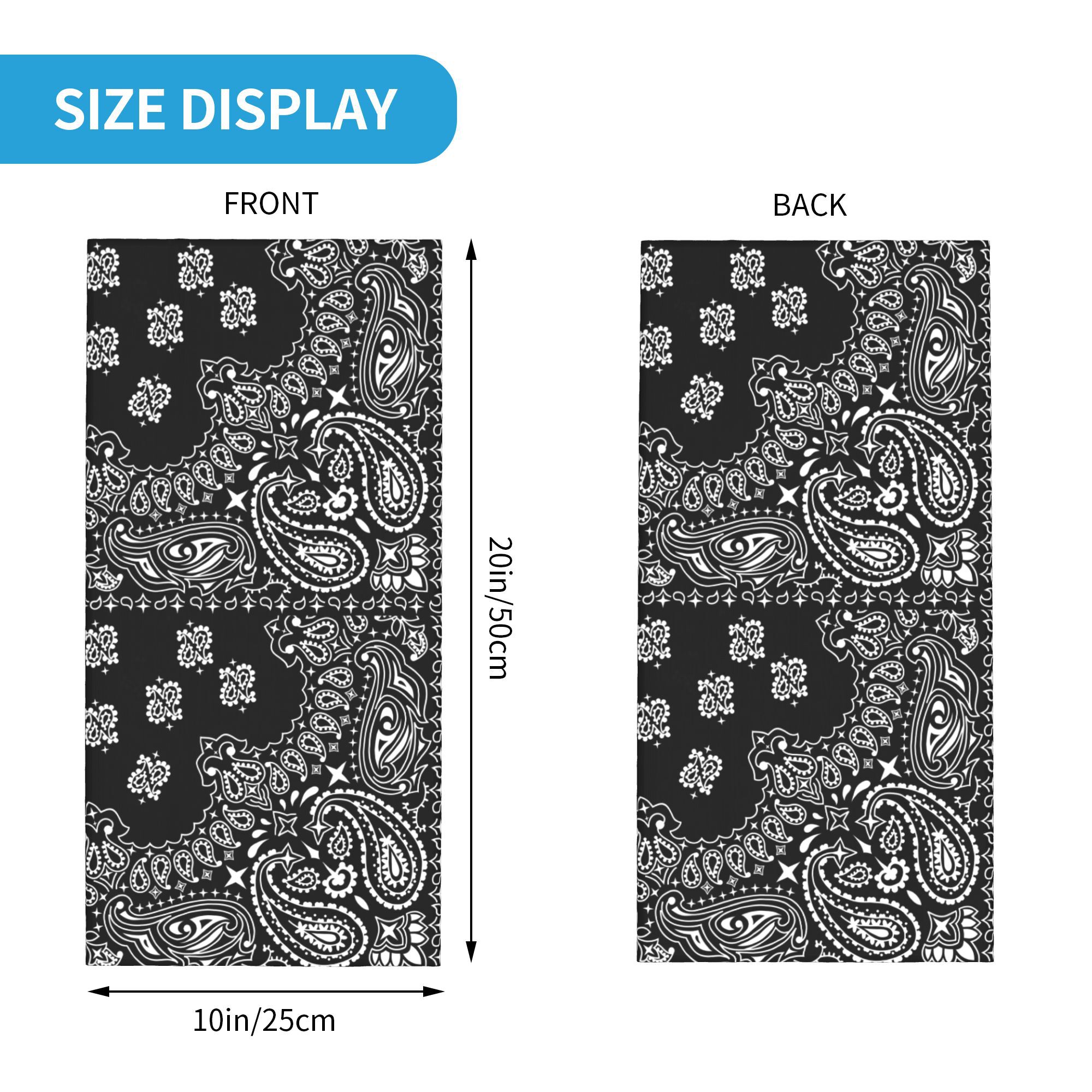 Custom Black And White Paisley - Bandana Blank White recension och pris