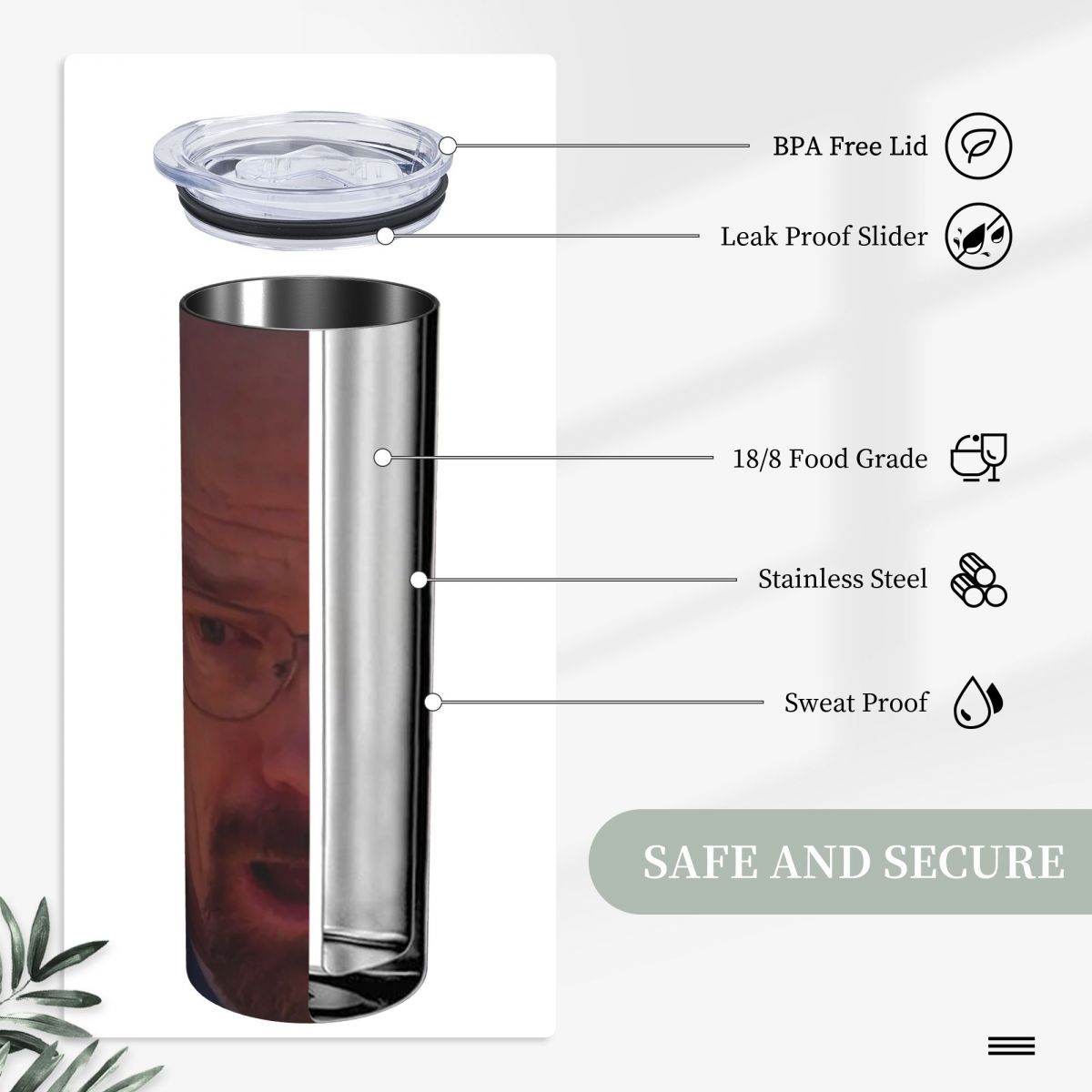 Walter White Mem Stainless Ste - Tumbler 20Oz White recension och pris
